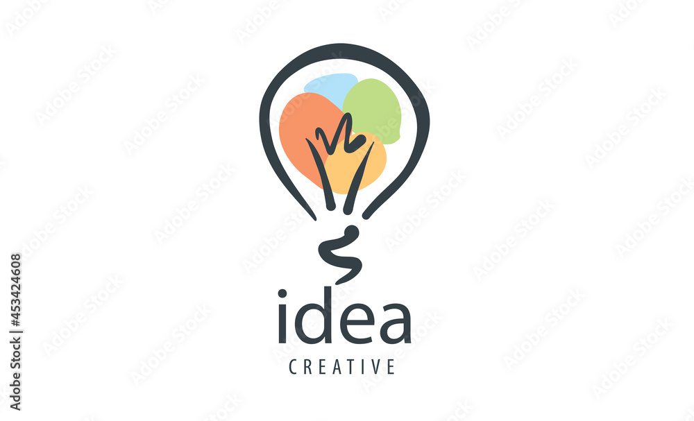 Drawn vector logo in the shape of a lamp Drawn vector logo in the shape of a lamp