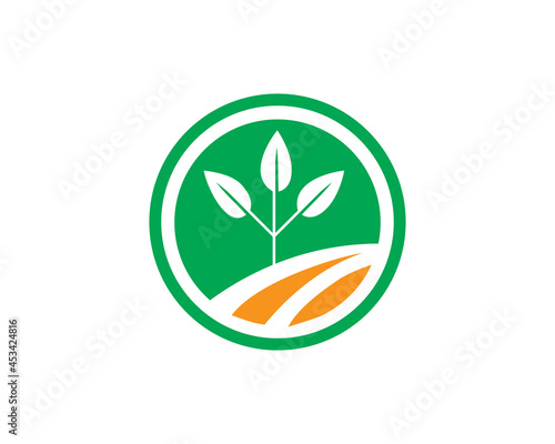 Plant path leaf ecology grow icon logo design template