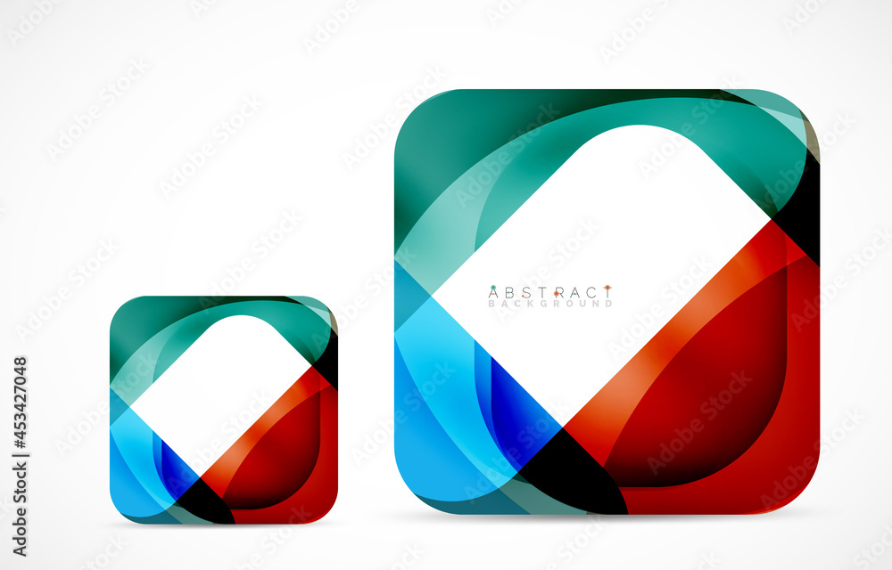 Minimal background. Abstract square shape with round corners created with wavy forms. Vector Illustration For Wallpaper, Banner, Background, Landing Page Minimal background. Abstract square shape with round corners created with wavy forms. Vector Illustration For Wallpaper, Banner, Background, Landing Page