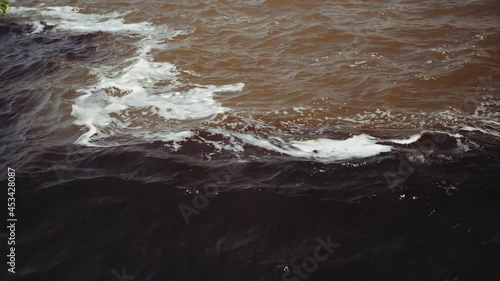 Meeting of Waters at amazon river. Rio Negro e Solimões