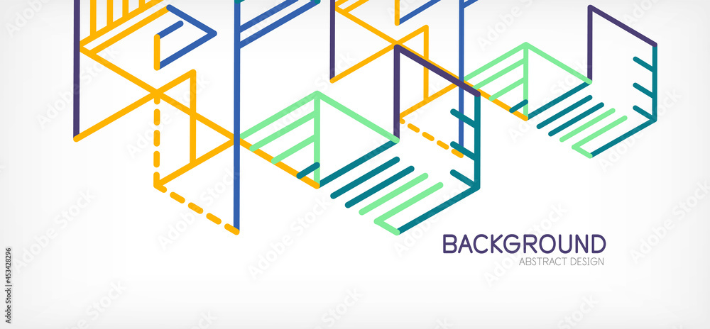 Abstract background. Color lines on white background. Linear abstract composition. Techno or business concept for wallpaper, banner, background, landing page Abstract background. Color lines on white background. Linear abstract composition. Techno or business concept for wallpaper, banner, background, landing page