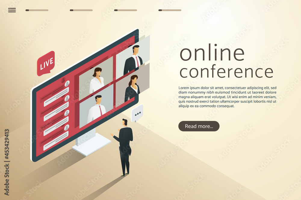 Video conferencing meeting. Video conferencing meeting.