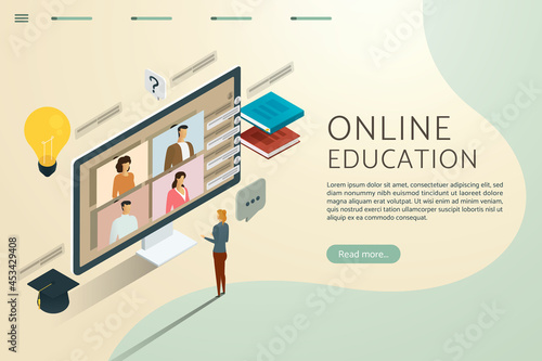 Online education video call.