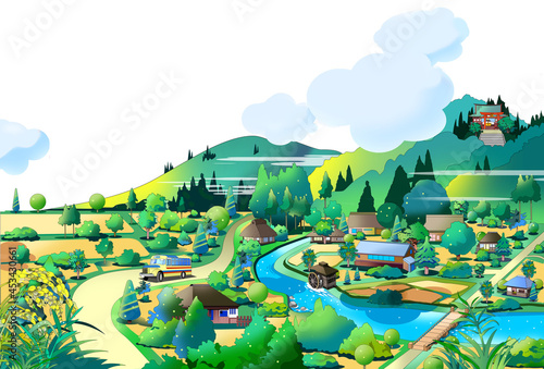 昔の日本の田舎の風景