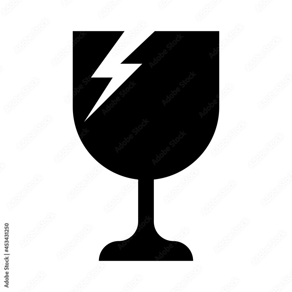 Obraz premium broken glass for fragile symbol, broken glass icon