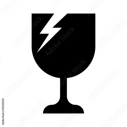 broken glass for fragile symbol, broken glass icon