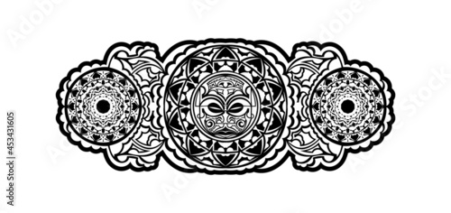 polynesian tattoo wrist sleeve tribal pattern forearm. ethnic template ornaments vector.