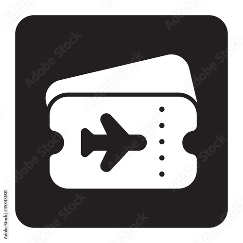 airplane ticket glyph icon