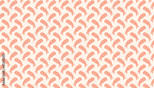 Pink shrimps seafood. Japanese, Chinese cuisine delivery. Pattern, texture, background, banner. Packaging design, wrapping paper.