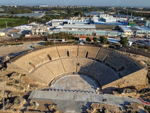Caesarea, Iseael January 24 2021: National Park ruins of the ancient city Caesarea Maritima