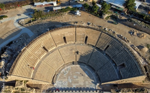 Caesarea, Iseael January 24 2021: National Park ruins of the ancient city Caesarea Maritima