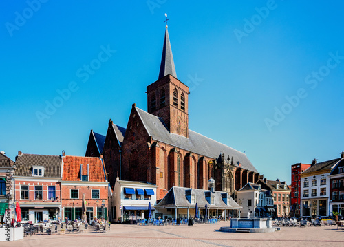 Court with the Grote Kerk in Amersfoort, Utrecht Province, The Netherlands photo