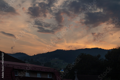 sunset in the mountains