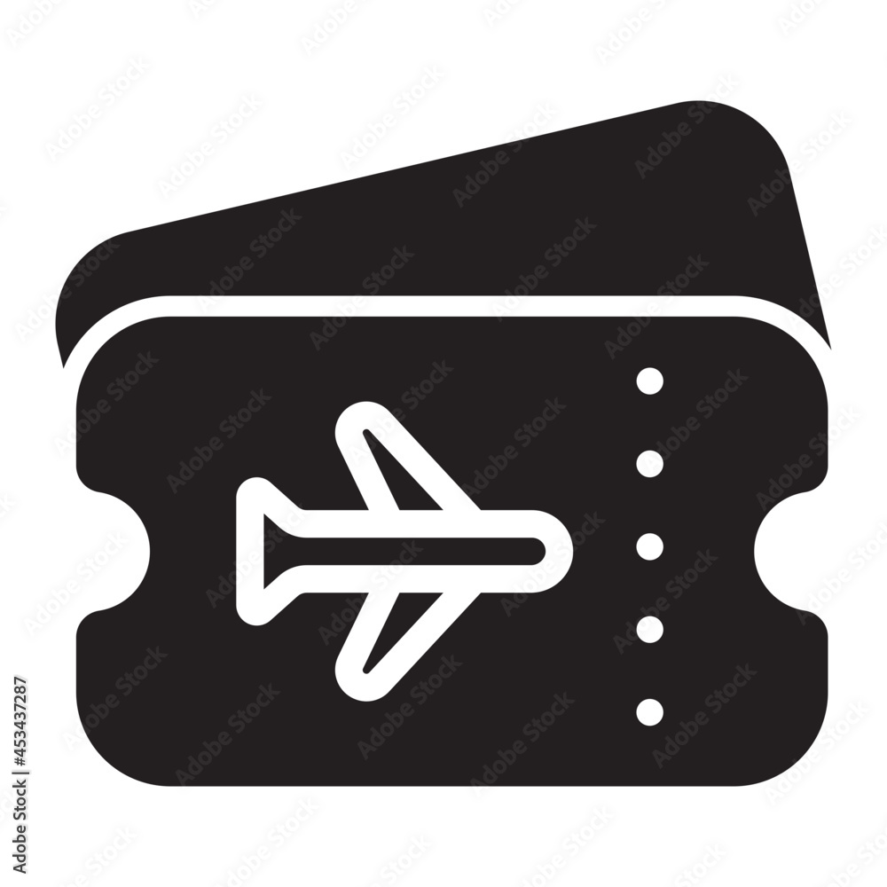 airplane ticket glyph icon airplane ticket glyph icon