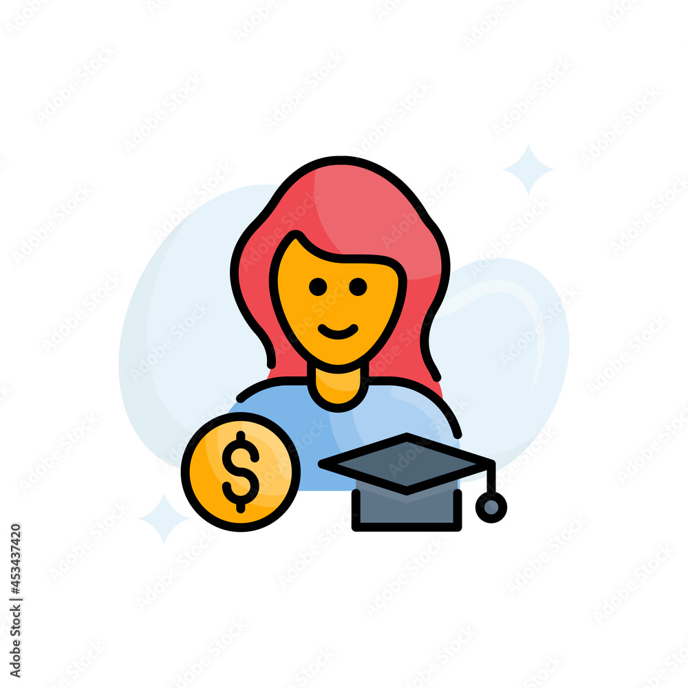 Naklejka premium Assistant ship vector filled outline icon style illustration. EPS 10 file