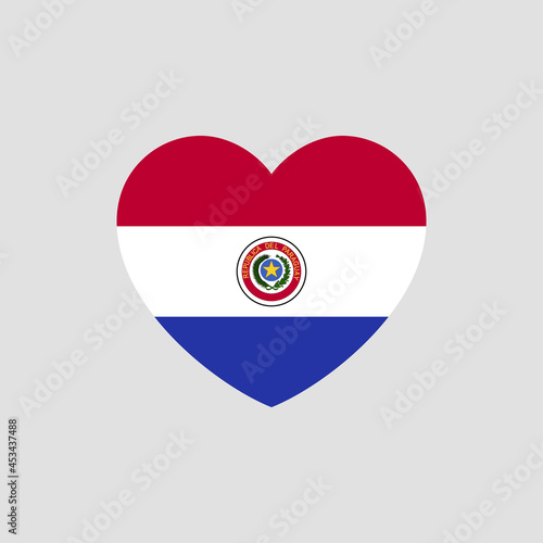 Paraguay flag in heart shape vector love Paraguay