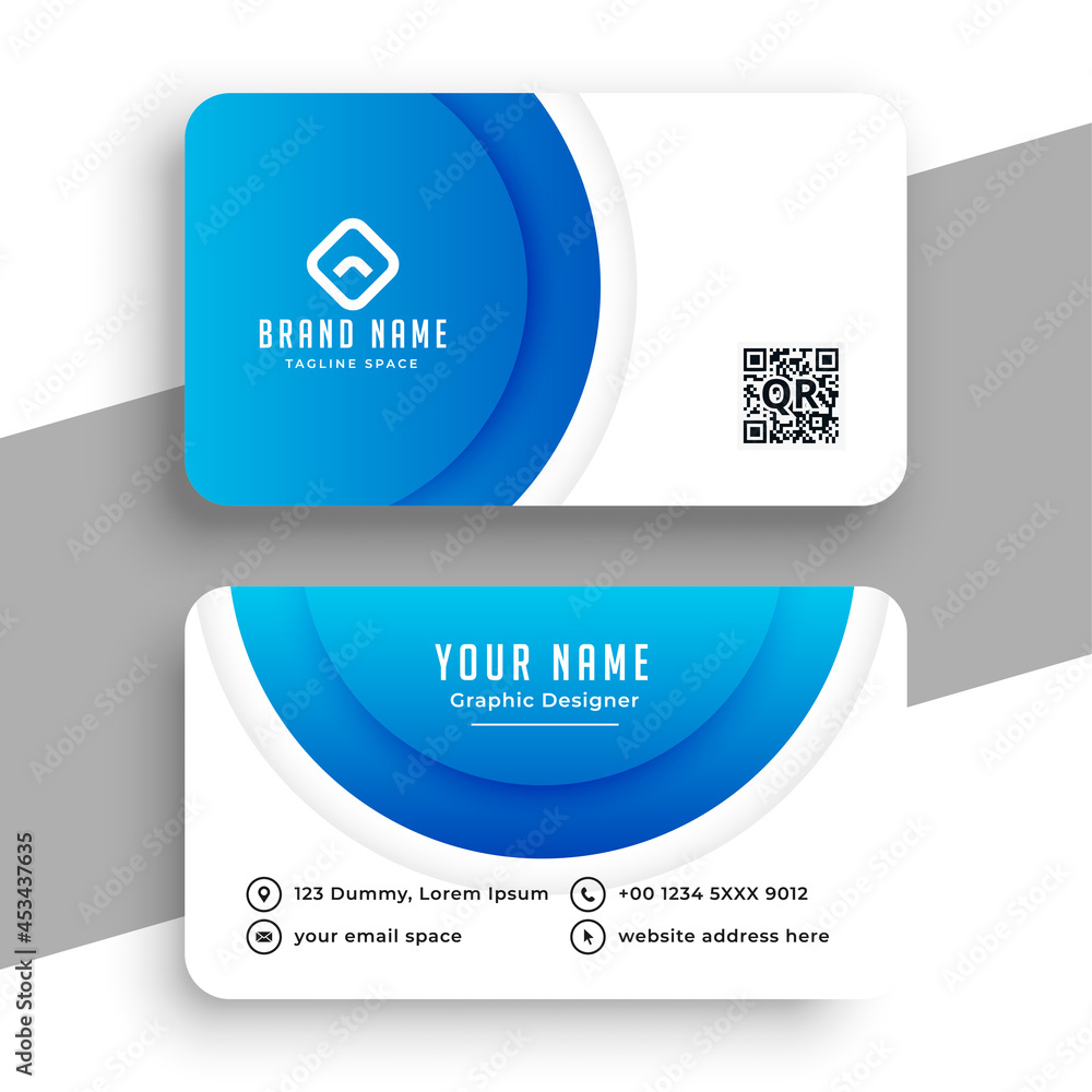 circular blue modern business card design circular blue modern business card design