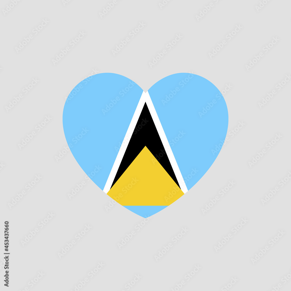 Saint Lucia flag in heart shape vector love Saint Lucia Saint Lucia flag in heart shape vector love Saint Lucia