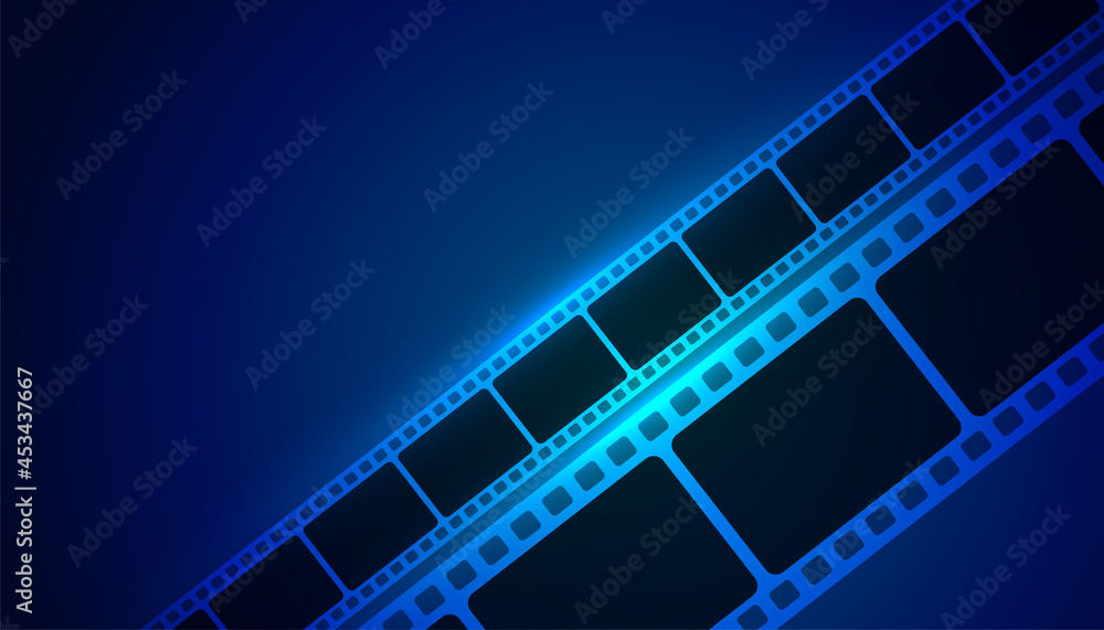 movie film strip blue background