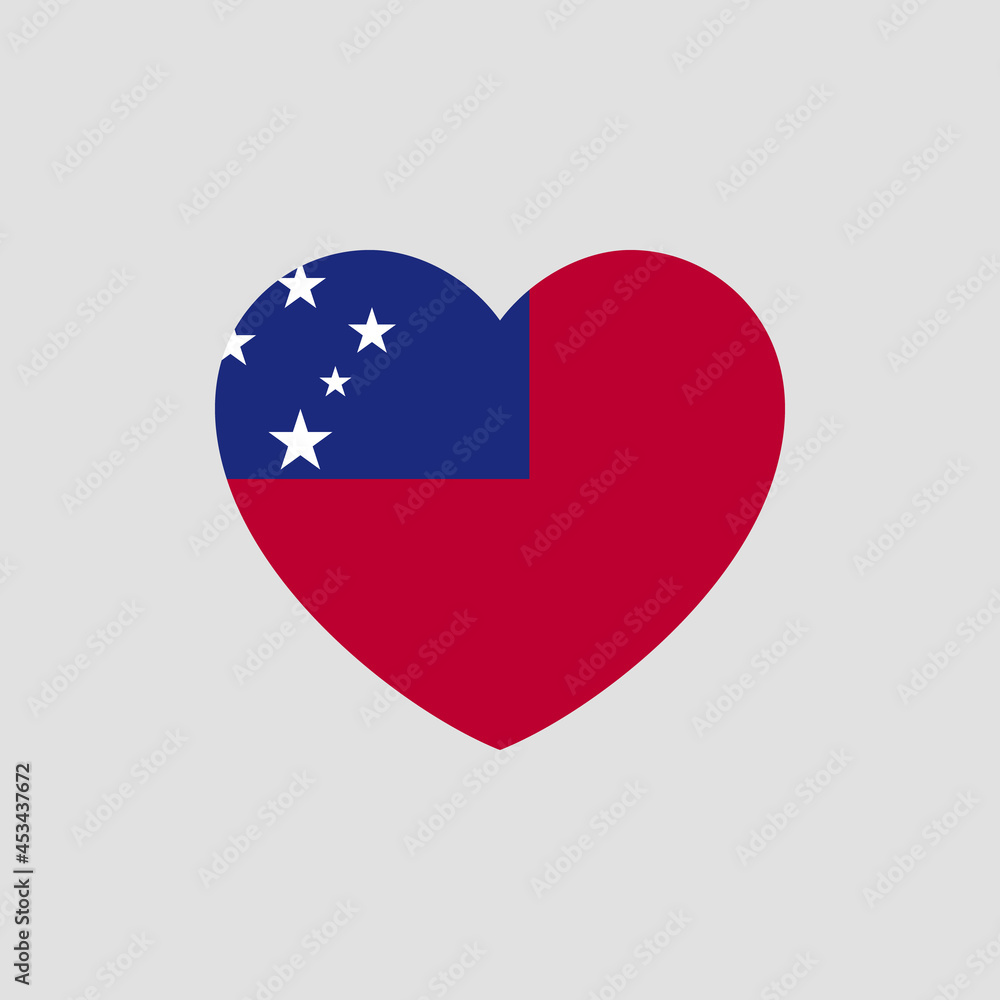 Samoa flag in heart shape vector love Samoa Samoa flag in heart shape vector love Samoa
