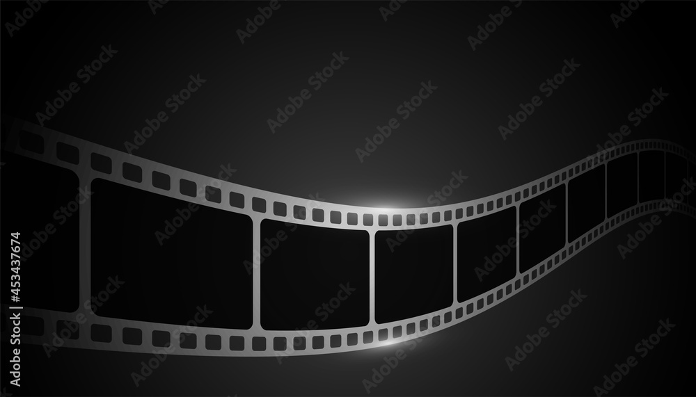 realsitic film strip on black background