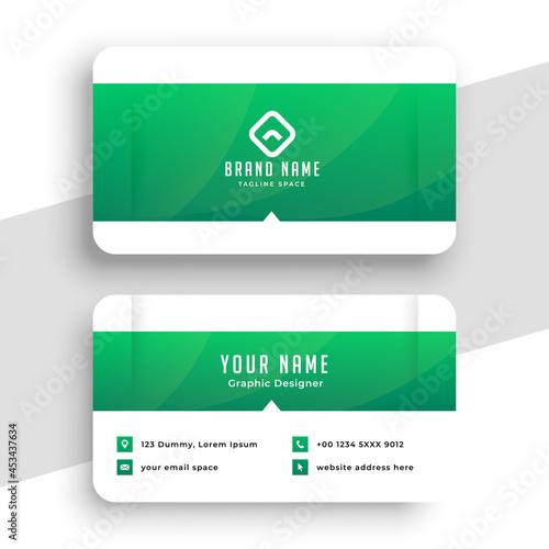 medical style green business card design