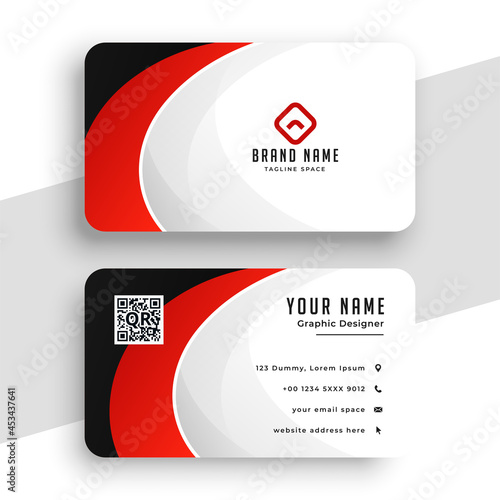 abstract red theme business card design