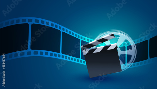 film strip background with clapper board