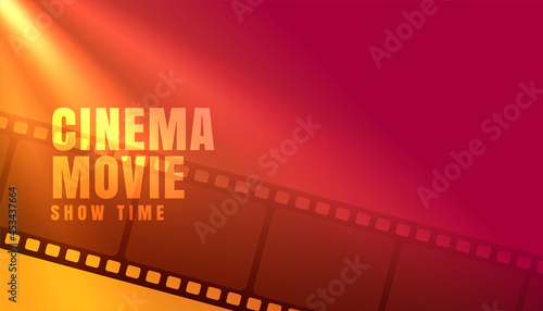 cinema movie showtime with film strip background