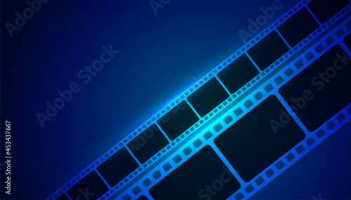 movie film strip blue background
