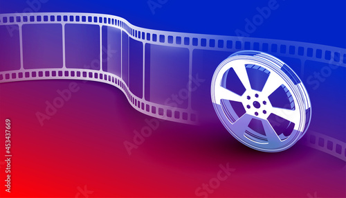 cinema movie film strip vibrant background