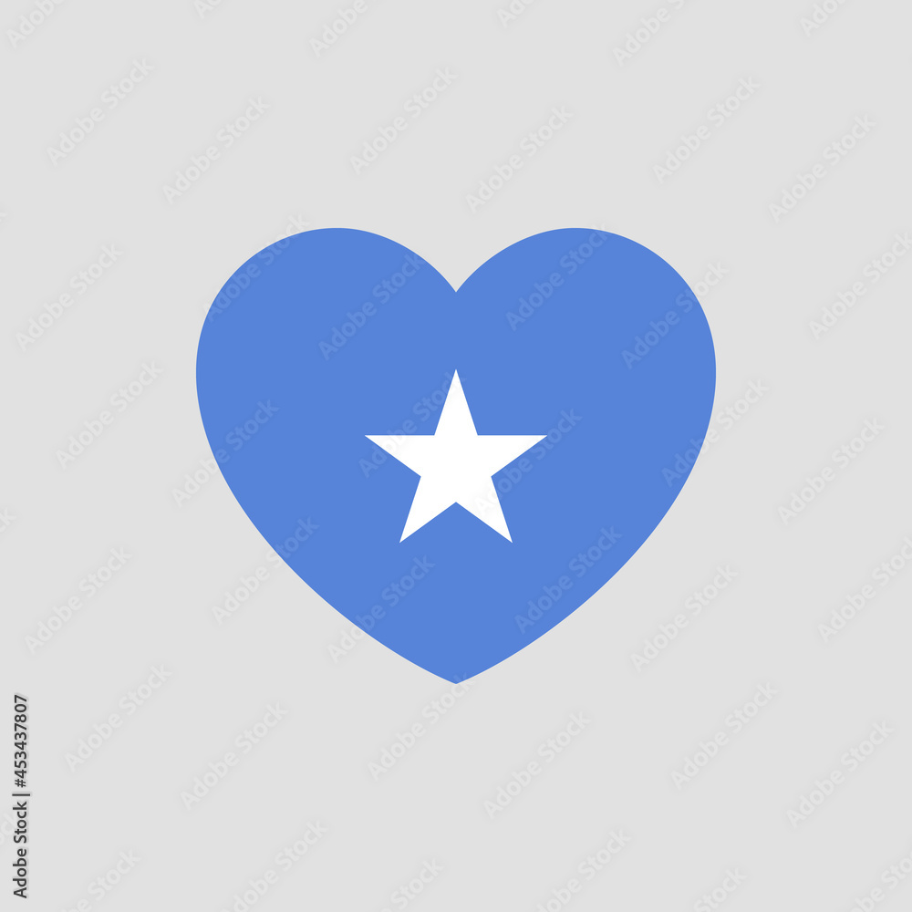 Somalia flag in heart shape vector love Somalia