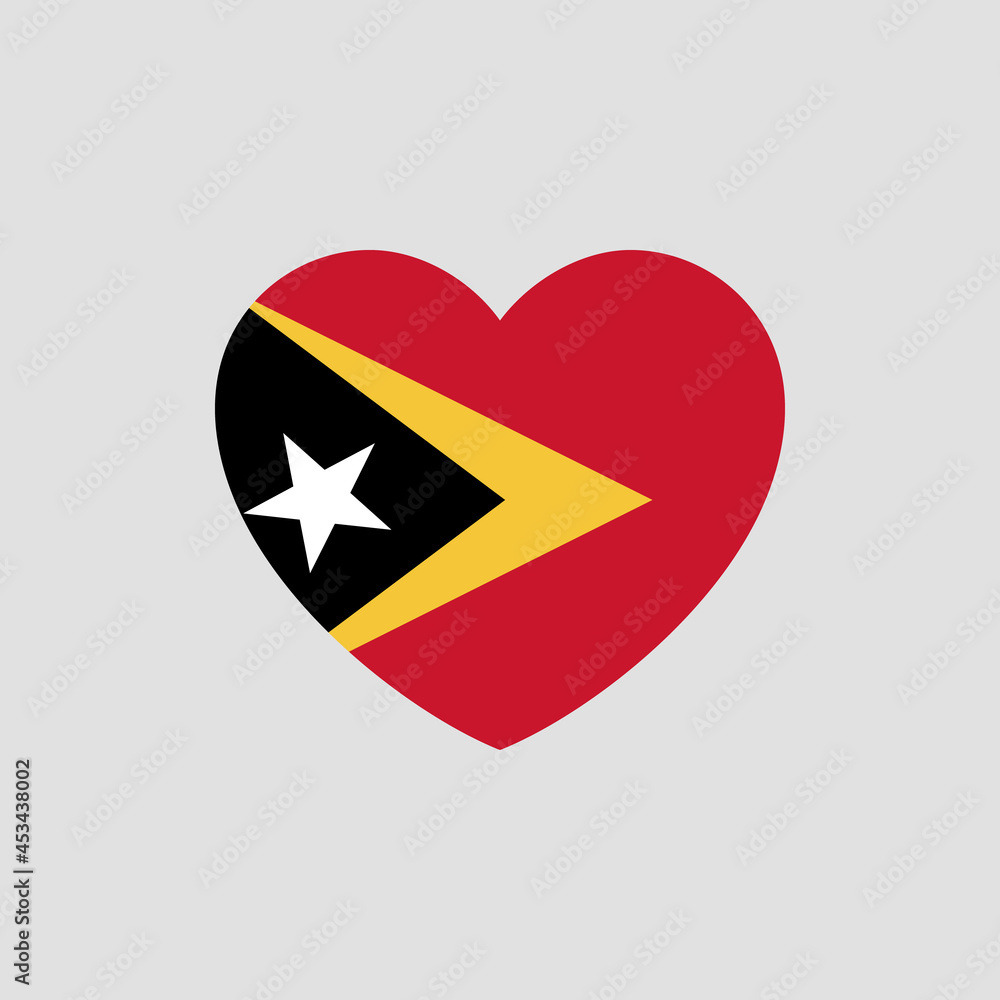 Timor Leste flag in heart shape vector love Timor Leste Timor Leste flag in heart shape vector love Timor Leste