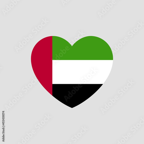 Free Download United Arab Emirates flag in heart shape vector love United Arab Emirates - GFXLoad
