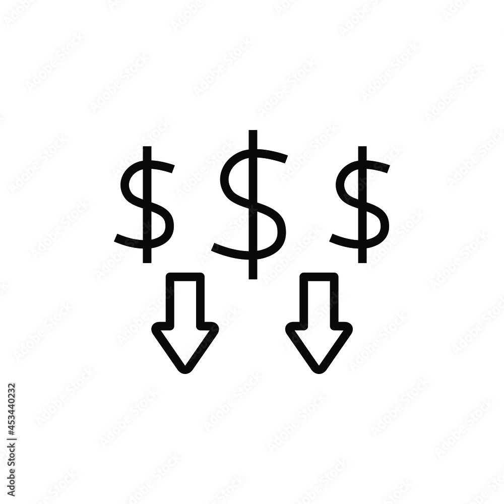 Economic loss icon vector graphic Economic loss icon vector graphic