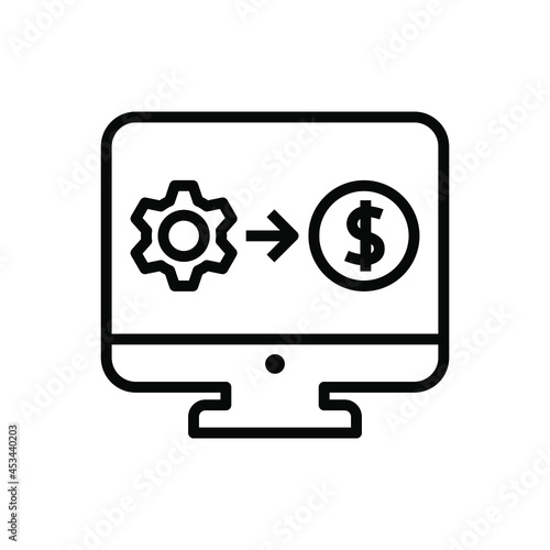 Make money online icon vector graphic