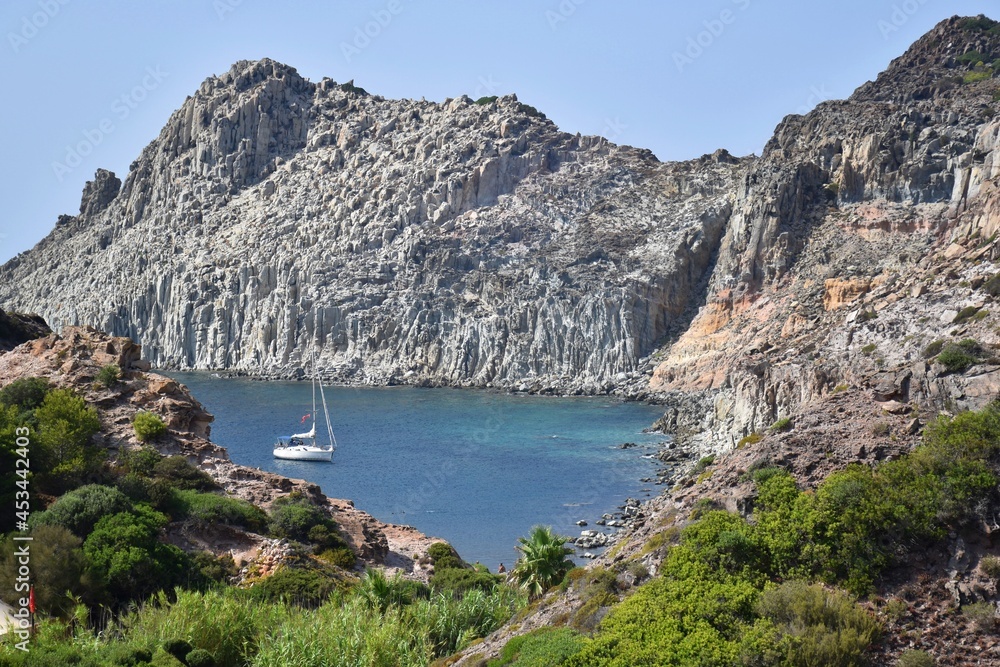 Bay of Spiaggia di Cala Fico, San Pietro island, Sardinia, Italy