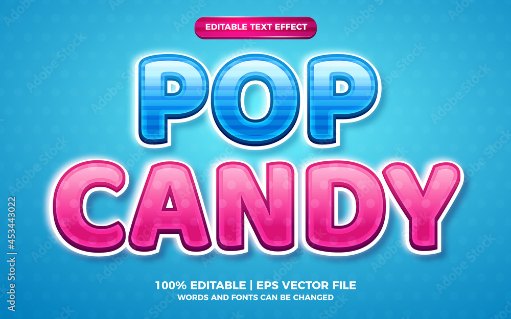 pop candy 3d kids editable text effect pop candy 3d kids editable text effect