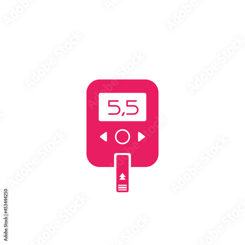 Glucose meter, blood sugar monitor icon, vector
