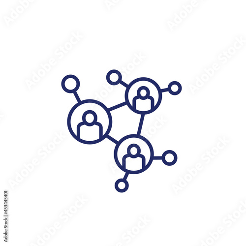 network, connecting people line icon