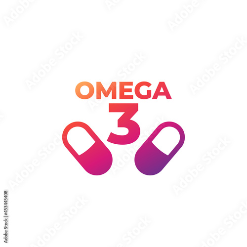 omega 3 capsules icon on white