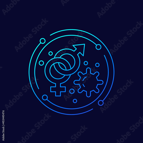 Sexual transmitted disease, STD line vector icon