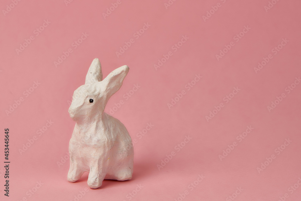 Obraz premium paper rabbit sticker decoration copy space isolated background
