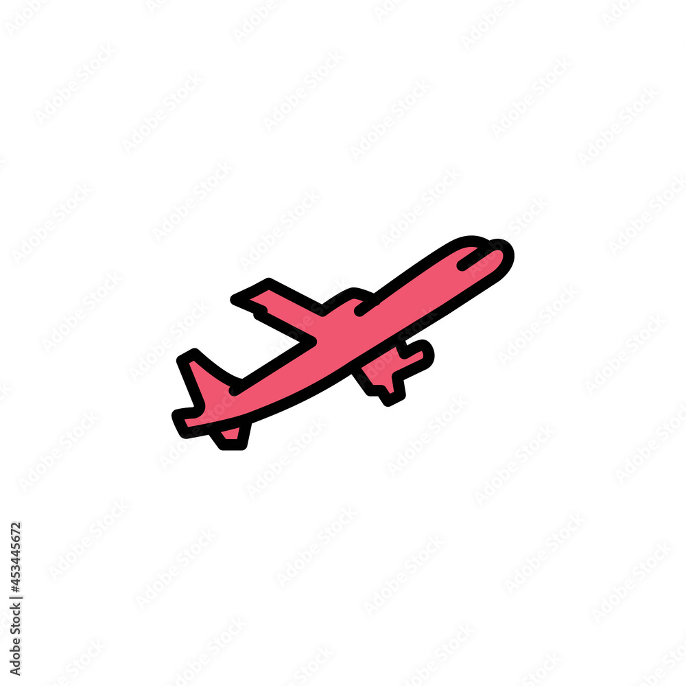 travel airplane transport icon vector