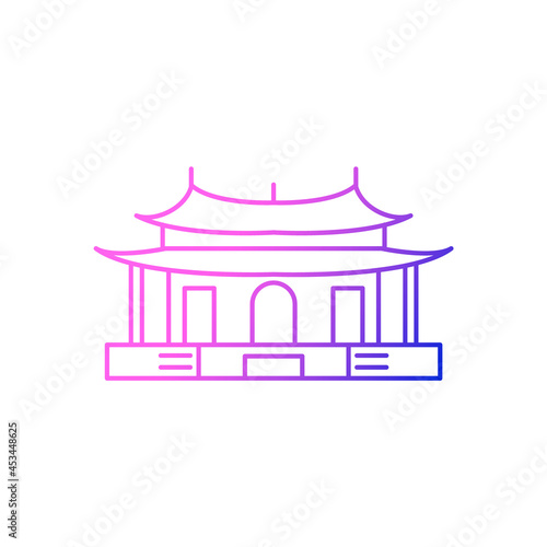 Taipei Confucius Temple in dalongdong Taipei outline icon. Taiwan. Isolated vector stock illustration
