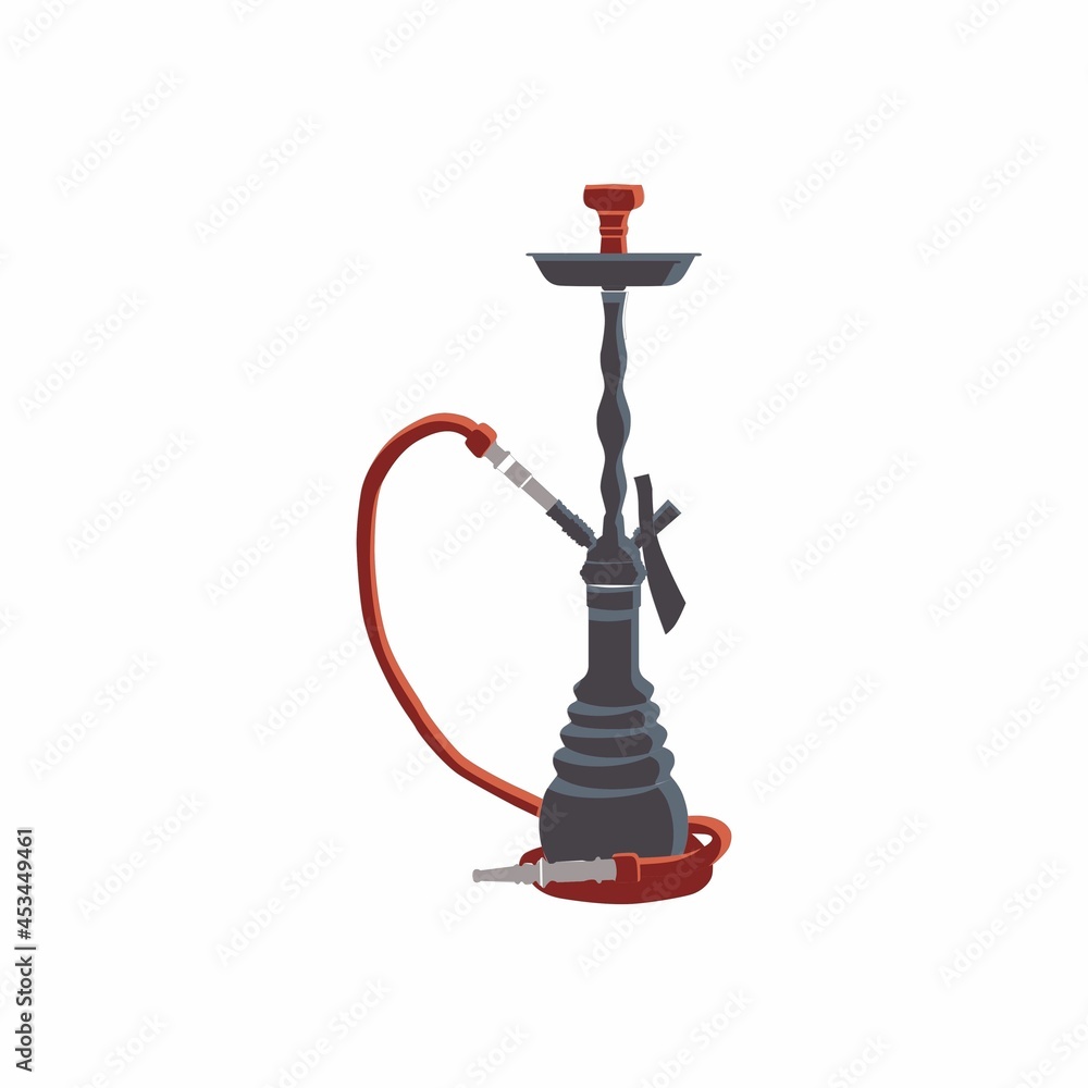 Dark hookah ready to serve. White background. Vector. Dark hookah ready to serve. White background. Vector.
