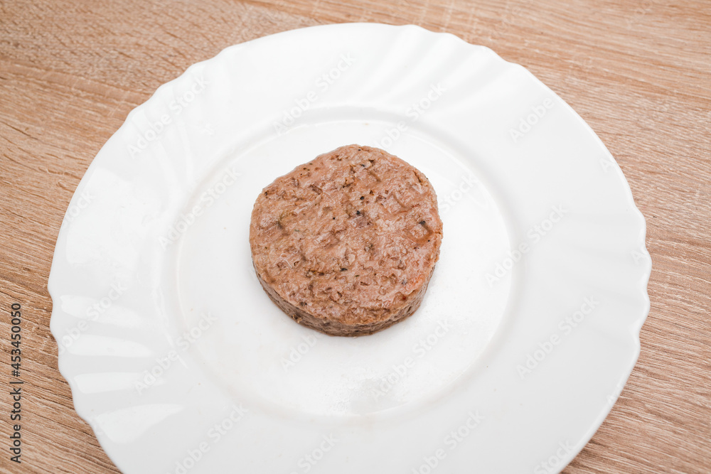 Plant based soy meat cutlet healthy dish plate. Plant based soy meat cutlet healthy dish plate.