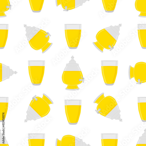 Illustration on theme colored lemonade in glass jug