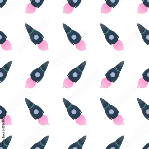 cute pattern with rockets for kids