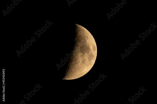 Moon in the black sky with stars. Young moon © Studiomiracle